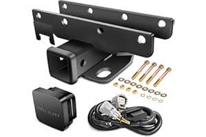 Nilight JK-61A Kit di gancio da traino per paraurti posteriore da 5 cm, compatibile con Jeep Wrangler JK 2007-2018 a 4 porte e 2 Unlimited, con 4 pin (esclusi i modelli JL)