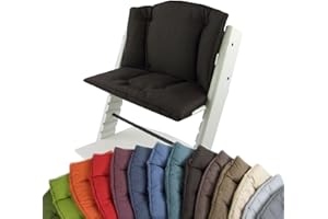 BABYS-DREAMS BambiniWelt Sitzkissenset für Stokke Tripp Trapp Hochstuhl *14 FARBEN MELIERT* 2 teilig Sitzkissen Auflage Bezug Ersatzkissen Kissen (Dunkelbraun) XX