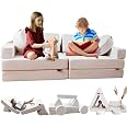 Canapé-lit Enfant BEJOY 2 En 1 - Convertible En Chaise Longue Sherpa Doux Gris
