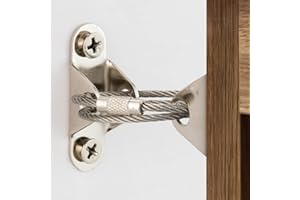 Satargo 6 Pack Metal Anti Tip Furniture Straps Baby Proofing Kit - Furniture Wall Fixing Baby Safety Straps for Bookshelf Cabinet Dresser