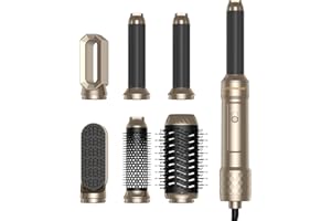 ATOPSKINS Cepillo Secador de Pelo 6 en 1,1000W Aire Caliente Styler con Secador de Pelo,Cepillo Redondo Secador de Pelo,Cepillo Secador de Pelo,Cepillo Alisador Pelo,Styler de Aire Cepillo Térmico Thermal Brush
