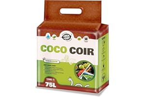 COCO&COIR EVERYTHING IN A NUTSHELL 70L (5KG) Fibre de Coco pressé | sans Tourbe | 100% Pure | Substrat de Noix de Coco pour Terrarium | Terre de Coco pour Fleurs | Terreau pour Fruits, légumes | Aucun additif de fertilisant