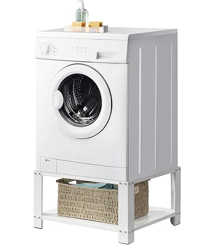 Basamento Regolabile Per Lavatrice Con 4 Piedi - Portata 200 Kg, Larghezza 47-70 Cm, Altezza 7 Cm + Regolazione 3 Cm, Antiscivolo E Antiruggine