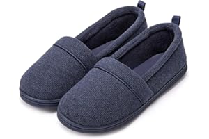 EverFoams Chaussons confortables en mousse à mémoire de forme pour femme - En éponge légère - Avec semelle en caoutchouc antidérapante - Violet