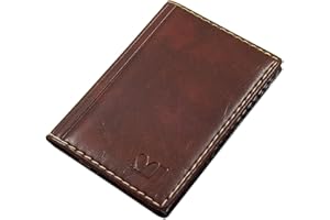 MYLEDERSHOP Elegante Tarjetero para Tarjeta de crédito y Tarjeta de Visita diseños (Diseño 1 / Marrón)