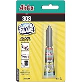 Akfix 303 Super Japanese Adhesive, Quick Drying Cyanoacrylate, Strong Adhesive for Metal Glass Rubber Plastic, 3g
