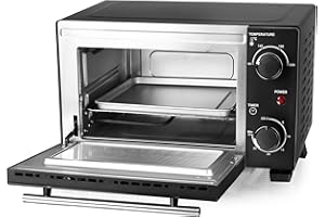 EMERIO Mini forno | 10 litri | 800 Watt | incl. teglia e griglia | forno tostapane | a scelta 90°-230°C | timer da 30 minuti | cavo da 1 m | forno piccolo | MO-124451