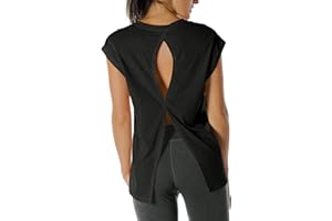 icyzone Maglietta Donna Sportiva, T Shirt Donna Maniche Corte vestibilità Larga Leggera e Traspirante Top per Palestra Yoga Corsa