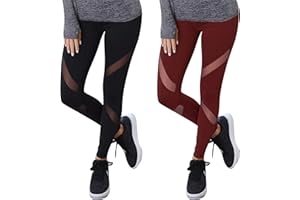 GoVIA Legging pour Femme Pantalon de Course à Pied Pantalon de Sport Respirant Pantalon de Yoga Fitness Taille Haute Long Rayures 4106