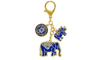 juanxian Przeciwwłamaniowy pęk kluczy - niebieski słoń i nosorożec W4283