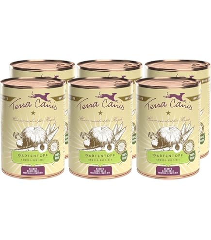 Schecker Natvoer - Groente PUR - groen - graanvrij hondenvoer - 6 x 410 g - caloriearm - dieetvoer - zacht voedsel