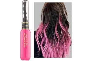 RUICHING Pink Hair Chalk, Temporary Hair Dye, Coloured Hair Mascara for Kids Women, Pink Hair Spray Wash Out, Hair Colour Spray for Party Birthday Halloween Christmas Stage