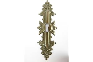 CLEVER-DEKO Maniglia in ottone, rosetta per chiave, armadio, cassetto, anta, stile antico, stile Liberty Barocco