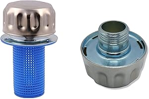 ÜREL Hydraulic Oil and Fuel Filler Metal Vent Breather Cap for Reservoir Tank (with Strainer, BSP 1 in Threaded, Chrome Plated)