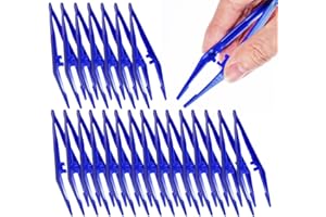 WOLFWAY pinzette in plastica, pinze usa e getta per medicina, artigianato, medicazione, garza, laboratorio, scuola, scienze elementari