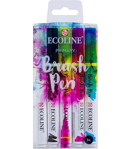 Ensemble De Stylos Pinceaux Ecoline Primaire | 5 Pièces