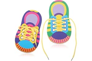 SUWIWKKOA 2 Stück Schleife Binden Lernen, Schuhe Schnürsenkel Spielzeug für Kinder, Frühes Lehrmittel