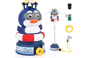 Euakee Wassersprinkler Kinder Outdoor, Rocket Sprinkler Mit Schlauch, Wasserspielzeug Garten, Sprinklerspielzeug Outdoor, lustiger Wasserspiel für Kinder (Geschäftsform)