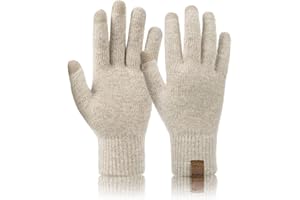 Niwicee Winter Gloves Warm Knitted Touch Screen Gloves Wool Thermal Gloves Cold Proof Mittens with Elastic Windproof Cuff for Men Women