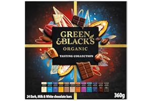 Green & Black's Organic Tasting Collection, Box of 24 Assorted Miniature Chocolate Bars, Perfect Treat for Gifting or Sharing, 360 g (Pack of 1)