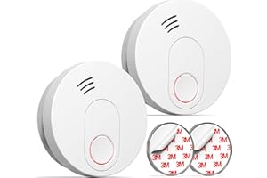 Andyssey GS526 Rauchmelder 10 Jahre mit Magnethalterung, Zertifiziert DIN EN14604, Rauchwarnmelder mit Fotoelektrischem Sensor, 85 dB Alarmlautstärke, 2 Stück