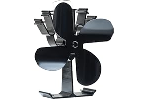 HEUNGBERANT Log Burner Fan Stove Fan Fireplace Fan Wood Stove Fan Wood Burning Stove Accessories Heat Powered Stove Fan for Stove/Log Burner/Fireplace