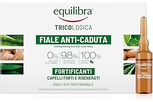 equilibra Capelli, Fiale Anti-Caduta Fortificanti, per Aiutare a Prevenire e Rallentare la Caduta dei Capelli e per Fortificare la Capigliatura, a Base di Aloe Vera e Olio di Argan, 10 Fiale da 8 ml