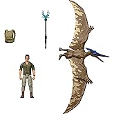 Mattel Jurassic World Rebirth Human & Dinosaur Figure Pack, Dr Henry Loomis & Pteranodon, Movie Accurate 3.75 Inch Scale, Magnificent