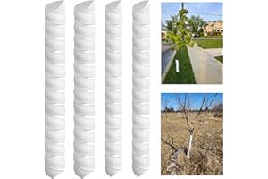 GGOUPTY Tree Trunk Protector 4 Pcs 15.7 Inch White Gardens Spiral Tree Guards Reusable Trunk Protector Tubes Wraps for Enhanced Tree Bark Protection