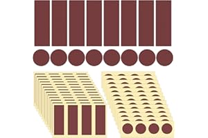 BOXOB 120 Sztuk Papierów do Nabijania Meczów z Klejem, 60 Okraglych i 60 proStokatnych Papierów do Nabijania Meczów do Wymiany Papieru na Talerze do Stojaka na Mecze (Brazowy)