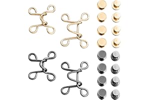 SourceTon 4 Sets verstellbare nagelfreie Taillenschnallen, verstellbare Taillenschnallen-Verlängerung, Jeans-Verlängerung, Hosen-verstellbarer Jeansknopf (2 Größen, Gold und Schwarz), Gold, Large