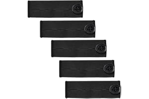 ZHjuju Pantalon élastique Taille Extender,5 Pack Extension de taille réglable Pregnancy Waistband Extender Extenders pour pantalon de costume, jean jupe, pantalon, pantalon enceinte. (noir).