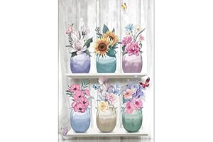 shixpiov Malen Nach Zahlen Erwachsene Blume DIY Ölgemälde Leinwand Set mit 3 Pinsel und Acrylpigment für Frauen Home Deko Geburtstag Weihnachten Geschenk - 40 x 50 cm (Ohne Rahmen)