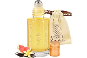 LUXURY SCENT Perfume Oil Golden Dust 6ml Roll-On – Alcohol Free Arabian Attar, Long Lasting Unisex Travel Size Fragrance with Vanilla Musky Amber and Floral Notes for Men and Women