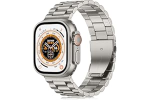 Netolo 24mm Breite Metall Armbänder Kompatibel mit Apple Watch Ultra 2 Armband 49mm, Farblich Abgestimmtes Edelstahl Ersatz band Kompatibel mit Apple Watch Ultra 3 Armband 49mm Ultra Titan