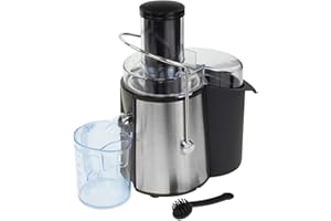 DEMA Edelstahl Entsafter Saftpresse Fruchtentsafter Fruchtsaft Presse Obstpresse 850 Watt / 14000/18000 U/min/Saftbehälter: 1 Liter/Tresterbehälter: 2 Liter