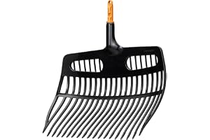Fiskars OneClick Spadkratta, Mångsidig Tillsats för Kratta, Lyfta och Sålla | Enkelt Byte med bara en Klick, Brett Spaddesign, Svart/Orange, 1080681