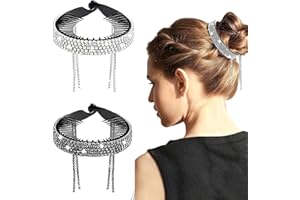 Clyhon 2 Stücke Französische Bananen-Kamm Fischschwanz Haarspange Kämme und Runde Bananen-Klammern Flexible Pferdeschwanz-Halter Clips Haar-Styling-Zubehör für Frauen Mädchen