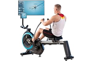 skandika Nordlys Máquina de Remo - Remo giratorios 3D con rodamientos de Bolas - Ordenador + Soporte para Tablet - 16 Niveles de Resistencia