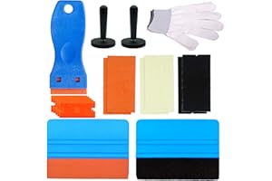 Ewrap Window Film Application Kit Window Tint Tool Kit Vinyl Wrap Kit with Felt Edge Squeegee, Scraper, Vinyl Wrap Magnets, Work Gloves