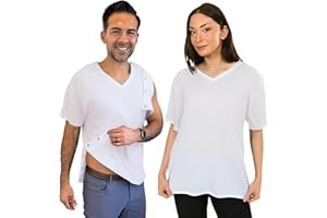 Inspired Comforts Unisex Post-Chirurgie & Reha V-Ausschnitt Dual Access Snap Shirt