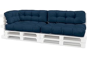Spatium Cojines para pales europalé palets Funda desenfundable, Impermeable Azul Marino 5-Piezas Set