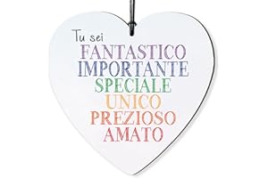 Dorothy Spring Tu Sei Fantastico Importante Speciale Ispiratrice Cartello da Appendere a Forma di Cuore in Legno, Segno Decorativo Idea Regalo per Una Persona Speciale 10cm x10cm