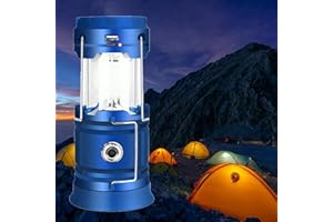 VGE LED Linterna de Camping,Luz de Emergencia Plegable,Linterna Portátil para Exteriores,Portátil, Impermeable, Doble Fuente de Luz,Lámpara de Camping para Huracanes, Emergencias, Tormentas-Azul…