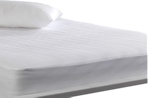 LANCASHIRE TEXTILES LIMITED MANUFACTURERS OF QUILTS, PILLOWS AND HOMEWARES Lancashire Textiles 100% Cotton Breathable Mattress Protector for Double Bed 38cm Deep Skirt Allergy Proof, Hypoallergenic Cotton Fabric Adds Extra Layer of Comfort, Revives & Extends Life of Mattress