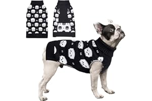 CuteBone Skull Dog Sweater for Small Dogs Pet Winter Clothes Pullover Puppy Warm Knitwear with Harness Hole