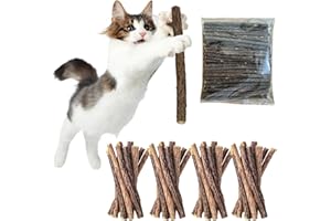 KLLJ Matatabi Silvervine Bastoncini di Erba Gatta 40 Pezzi Pulizia Dentale