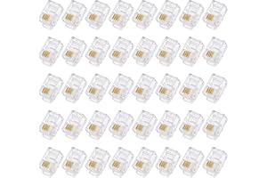 QUARKZMAN Modulär hankontakt Rj9/Rj10/Rj22, genomskinliga 4P4C kopparkontakter 40 st