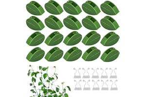 Yoosso 60 Stück Pflanzenclips für Kletterpflanzen, Pflanzen Clips Wand 50 Grüne Pflanzenklammern Befestigung und 10 Weiß Pflanzenhalter ​zum Gardening Plant Reben Gemüse