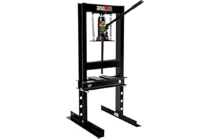 Vocpy Hydraulic Shop Press,6 Ton H-Frame Garage Floor Adjustable Shop Bearing Press with Stamping Plates to Bend, Straighten, Or Press Parts, Install Bearings & U-Joints